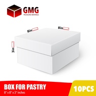 GMG Cake Pastry Box 8 x 8 x 3 inches (10sets)