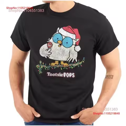 Christmas Tootsie Roll Pop Santa Mr Owl Womens or Mens Crewneck T Shirt vintage Washed designer clot