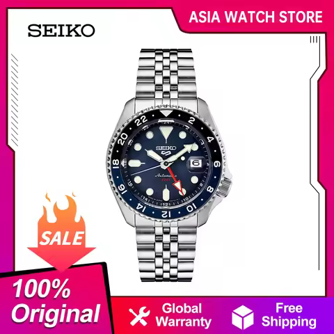 Original Seiko mechanical watch 10bar waterproof GMT Sports Wrist watch Luminou Reloj Hombre SSK003K