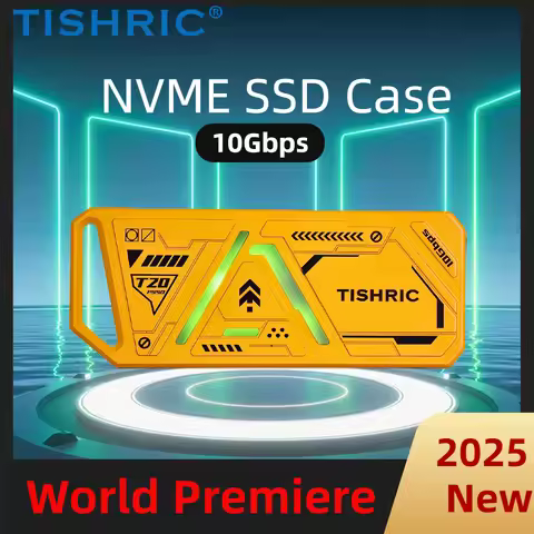 TISHRIC T20 10Gbps SSD NVME M2 Hard Drive Enclosure RGB CNC USB 3.0 To Type C Hdd Box For M.2 2242 2