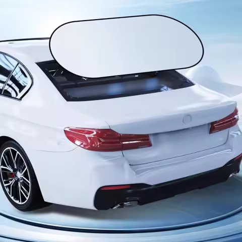 1pc Car Rear Sun Shade Titanium Silver Fabric UV Protection Heat Insulation Rear Windshield Light Bl