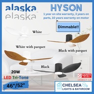ALASKA Hyson Hydson Ceiling Fan - 46/52 inch hugger fan with led light DC motor - low profile