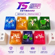 Keycap 1u Resin – Koi Fish, Gears,... Handmade, Profile OEM R1 - Mechanical keyboard Keycap