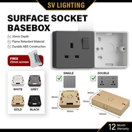Open 86*86mm switch socket base box home gold black silver grey thickened universal wiring box