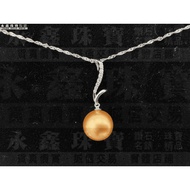 Natural South Sea Pearl Diamond Necklace 11.4mm With Diamonds About 0.07 Ct 18K+14K n1307-46