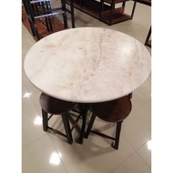 Kopitiam table with original marble/ Marble Dining Table