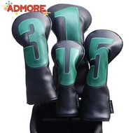 ADMORE Golf Club Head, Multifunctional PU Leather Golf Club Cover,  Portable 1 3 5 U Embroidered Hyb