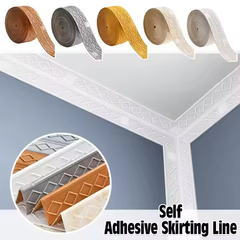 1PC 2.3m/90.55inch Self Adhesive Wall Skirting Border 3D Diamond Wallpaper Ceiling Wall Stickers Ant