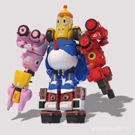 ☒Creative Funny Cartoon Animal Larva Deformation Robot Toys Mecha Figures Assembly Robocar Warrior C