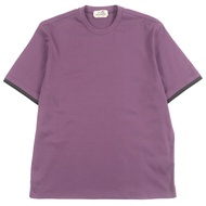 เสื้อยืดแขนสั้นคอกลมเย็บตะเข็บอานม้า ผ้าฝ้าย 100% สีม่วง ไซส์ S ผลิตในอิตาลี ของแท้ สำหรับผู้ชาย ยี่