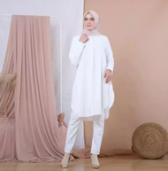 Tunik Putih Rayon Adem Nyaman Baju Putih Rayon