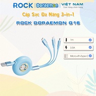ROCK Doraemon G16 3-in-1 USB to M+L+C 3.5A Multifunctional Charging Cable (1m, 480Mbps)