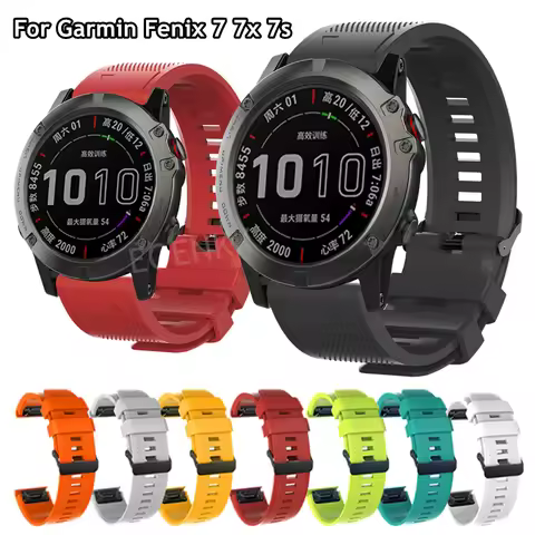 QuickFit 20mm 22mm 26mm Strap for Garmin Fenix 7S 7 7X 3HR 6S 5Plus 6XPro Silicone Band for Garmin E