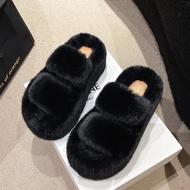Woman Furry Luxury Fluffy Plush Slippers House Soft Blur Platform Indoor Leisure Winter Home Warm Hi