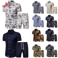 Kemeja Batik Men's Casual Floral Shirt Slim Fit Hawaiian Business Men Shirt Sleeve Korean Lengan Pen