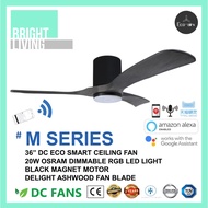 ECO-AIRX M Series 36/42/46/52/56" DC-Eco Smart Ceiling Fan (SMART Wifi Enabled) + 20W Osram Dimmable RGB LED Light Kit