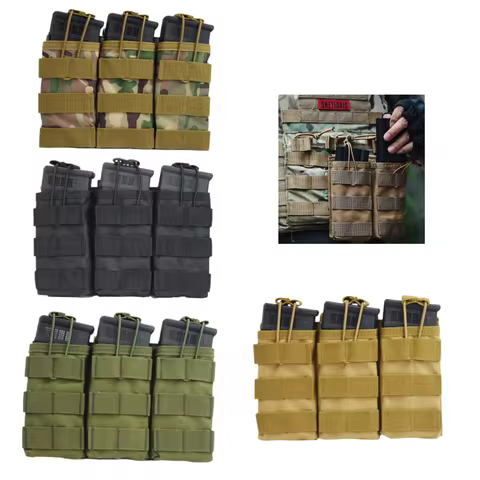 Triple Magazine Pouchs Molle Pouch 7.62 AK 74 47 AR15 M4 5.56 Rifle Ammo Mag Bag Airsoft Gun Accesso
