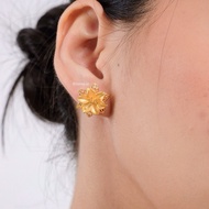LOIREE - AZALEA Flower Stud Earrings - Gold Plated