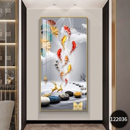 QIUZHISE | Auspicious Nine Fish Crystal Ceramic Wall Art