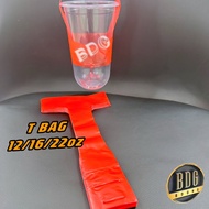 Plastic Handle Cup / T Bag (12oz/16oz/22oz)100pcs/pack