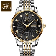 OLEVS Jam Tangan Automatic Pria Fashion Bisnis Stainless Steel Kalender Analog Luminous Men Watch 66