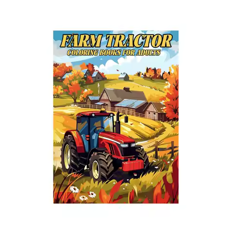 New Hot Selling A4 Farm Tractor Adult Coloring Book, Easy Simple Graffiti Fill-in Notebook