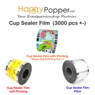 Happypopper Cup Sealer Film Printing/Plain 3000+- Pre Roll 2IN1(Paper&PP)Sealer Film For Sealer Cup 