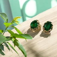 晨光綠語18K哥倫比亞祖母綠耳環