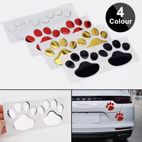 2Pcs Door Mirror Cat Dog Footprint Puppy Claw Car Stickers Footprint Sticker Windshield Decals Bumpe