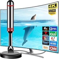 2026 HD Digital TV Antenna for Smart TV Indoor, 360°&Long Range Reception HDTV Antenna with Strong M