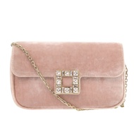 像是新品 Roger Vivier Jeux de Filles 天鵝絨手拿包粉紅單肩包 0361 [二手] Roger Vivier
