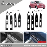 Vemart daihatsu passo carbon fiber car window switch panel frame cover accessories