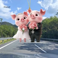 [FM] Valentine's Day Car Ornament Heart-shaped Car Ornament Cute Pig Car Hanging Ornament 2d Acrylic