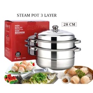 [READY STOCK] Steam Pot 3 Layer 28Cm ❤️