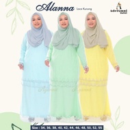 Baju Kurung Raya Lace Alanna Sedondon Dewasa Plus size – Baby Blue/Mint/Soft Yellow (Size 34-55)