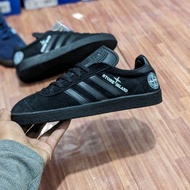 STON ISLAND FULL BLACK MEN'S SNEAKERS SUEDE SHOES