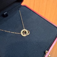 Cartier 750玫瑰金Love滿鑽雙環項鍊B7224528