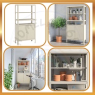 IKEA อิเกีย ชั้น ชั้นวางของ ตู้เก็บของ ชั้นวางของพร้อมตู้ เบจ สีแดงอมน้ำตาล 80x37x161 ซม.