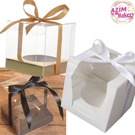Cupcake Single Cavity Box (5Pcs) No Ribbon Cupcake Box Clear Cupcake Box Transparent | Kotak Cupcake
