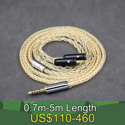 8 Core 99% 7n Pure Silver 24k Gold Plated Earphone Cable For Focal Clear Elear Elex Elegia Stellia D