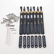 KR-Black Single Headless Guitar Bridge Headless Fanned Fret -Single Fixed Brass Fan Bridges for 6 St