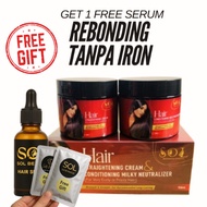 HAIR STRAIGHT CREAM UBAT PELURUS RAMBUT SERUM TREATMENT TANPA iRON PEREMPUAN & LELAKI 150ML