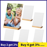 6 Pack Sublimation Photo Frames Blanks 5 X 7 Inch Heat Transfer Metal Picture Frames with Wood Base 