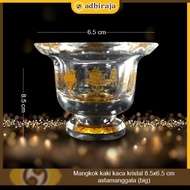 Glass bowl, crystal glass foot bowl, astamanggala (BIG) 8.5x6.5 cm