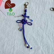 [T&O-t] Hand-woven Chinese Knot Keychain Peace Knot Pendant Bag Hanging Decoration Car Keyring Acces