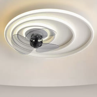 DDS - 現代吸頂電風扇吊燈（白色-50CM-無極調光-天貓精靈版）#N270_009_122