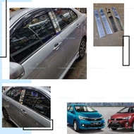 perodua bezza door pillar chrome cover 4pc / door window pillar trim chrome cover