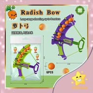 Children's projectile Sticky Ball Radish Bow and Arrow Target Elastic Interactive Throwing Shooting Bow &amp; Arrow Toy