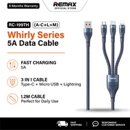 Remax RC-199TH 5A Compatibility High Current Fast Charge 3 in 1 Fast Charging Data Cable 3 in 1 Cabl