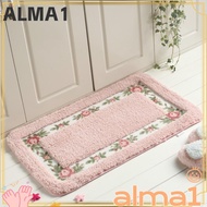 ALMA 1 Pcs Flower Rug, Non-Skid Microfiber Pink Rug,  16*24Inch Absorbent Pink Bathroom Rugs Bathroo